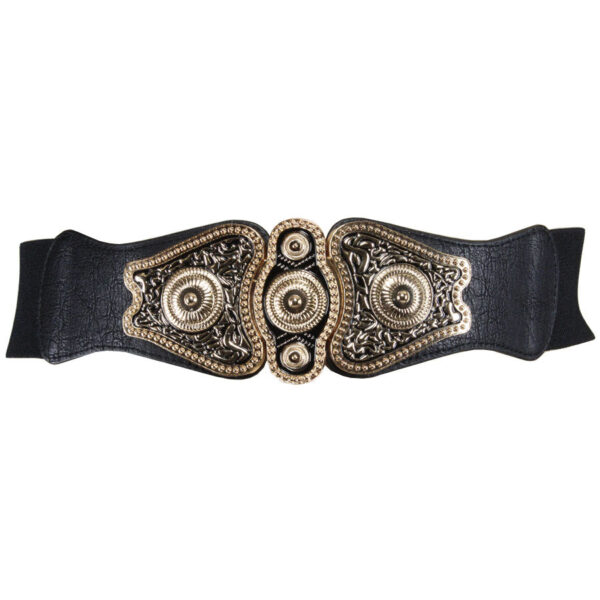 Elastic Belt With Gold Detail Buckle