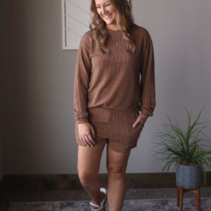 Chestnut Corded Short Set • S-2XL PLUS