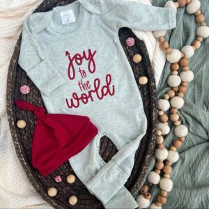 Baby Romper | Joy To The World Green Baby Outfit- Christmas