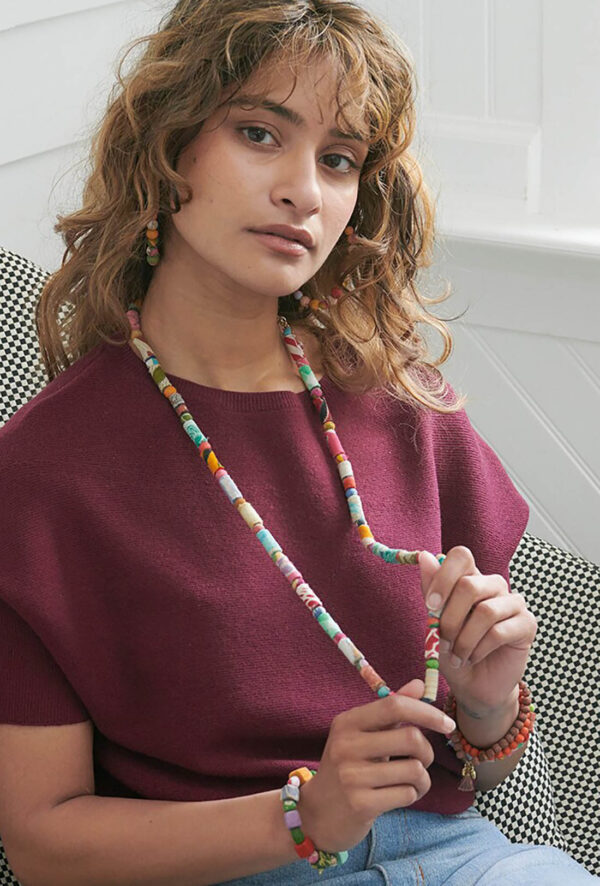 Kantha Dot Dash Necklace