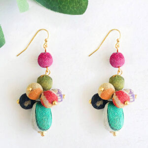 Kantha Tiered Droplet Earrings