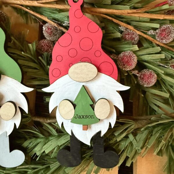 Personalized Gnome Christmas Ornaments