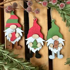 Personalized Gnome Christmas Ornaments