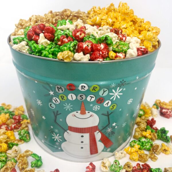 Fun Snowman Gourmet Popcorn Tins