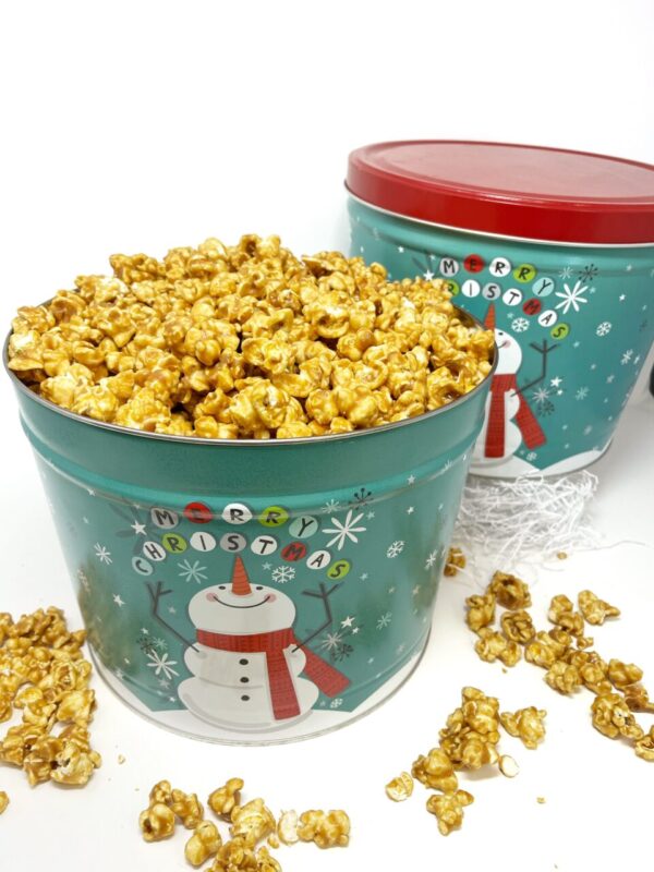 Fun Snowman Gourmet Popcorn Tins