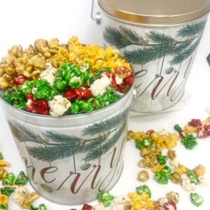 Merry Christmas Gourmet Popcorn Tins