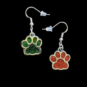 Christmas Paw Print Earrings