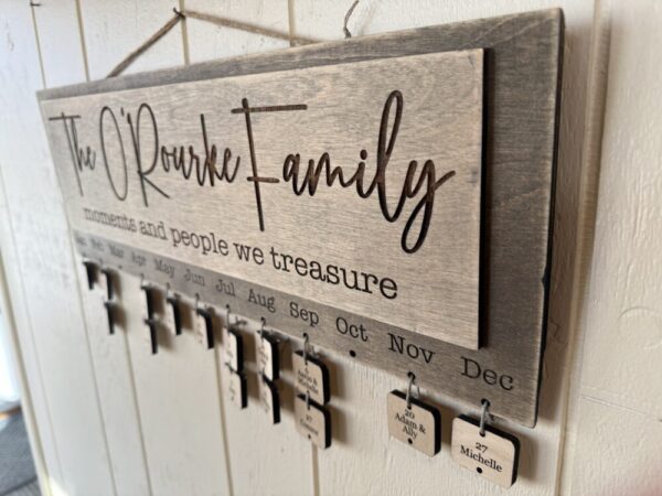 Wooden Handmade Family Calendar