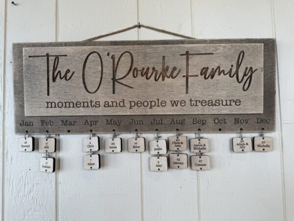 Wooden Handmade Family Calendar