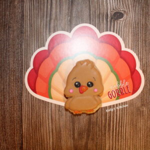 Turkey Cookie Card Place Setting or Favor for Thanksgiving