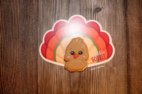 Turkey Cookie Card Place Setting or Favor for Thanksgiving