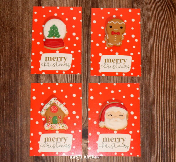 4 Mini Christmas Cookie Cards