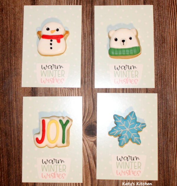 4 Mini Warm Winter Wishes Cookie Cards