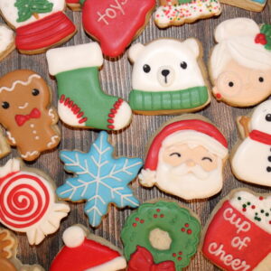 1 Dozen Mini Christmas Themed Sugar Cookies