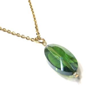 Handmade Green Oval Pedant Women Necklace