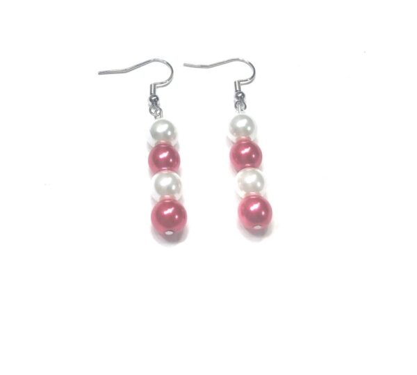 Handmade Red & White Women’s Christmas Earrings