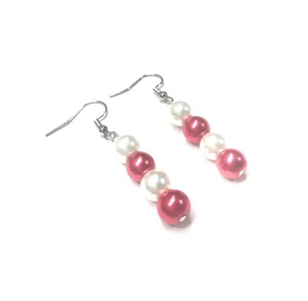 Handmade Red & White Women’s Christmas Earrings