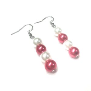 Handmade Red & White Women’s Christmas Earrings