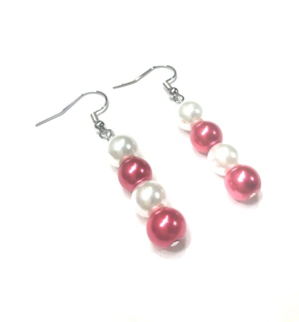 Handmade Red & White Women’s Christmas Earrings