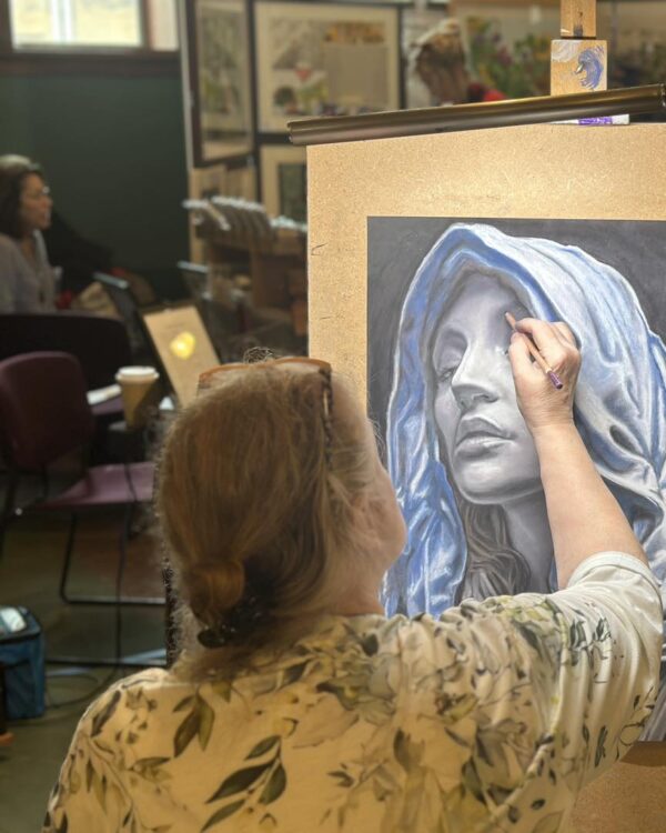 Mary Magdalene in charcoal by Deb Weiser