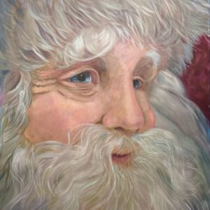 “Santa Bemused” Acrylic Painting by Deb Weiser