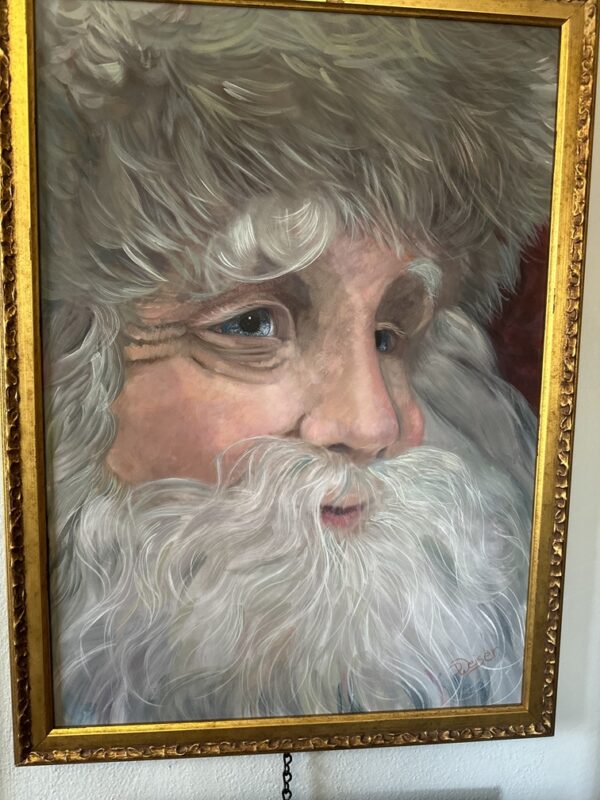 “Santa Bemused” Acrylic Painting by Deb Weiser