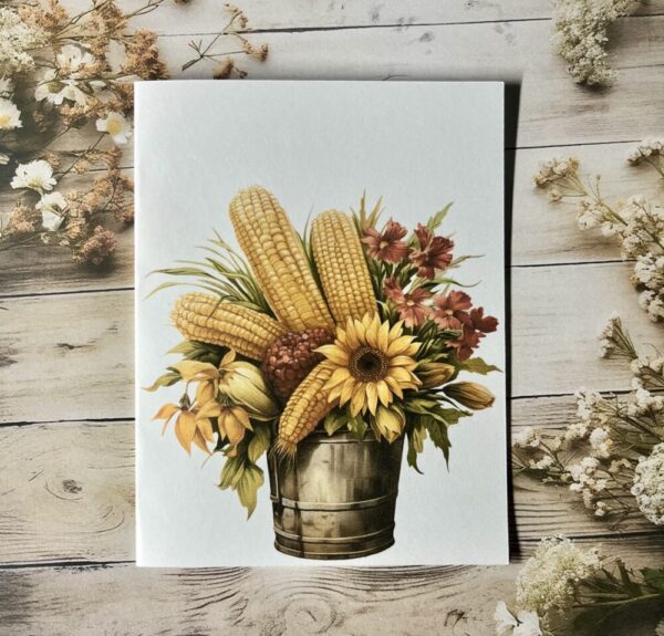 Iowa corn bouquet greeting card