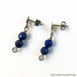 Lapis Lazuli Bead Niobium Post Earrings