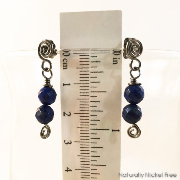 Lapis Lazuli Bead Niobium Post Earrings