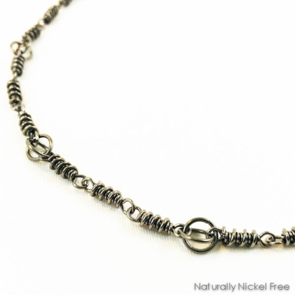 Niobium Chain Necklace with Helix Links, 21 inch