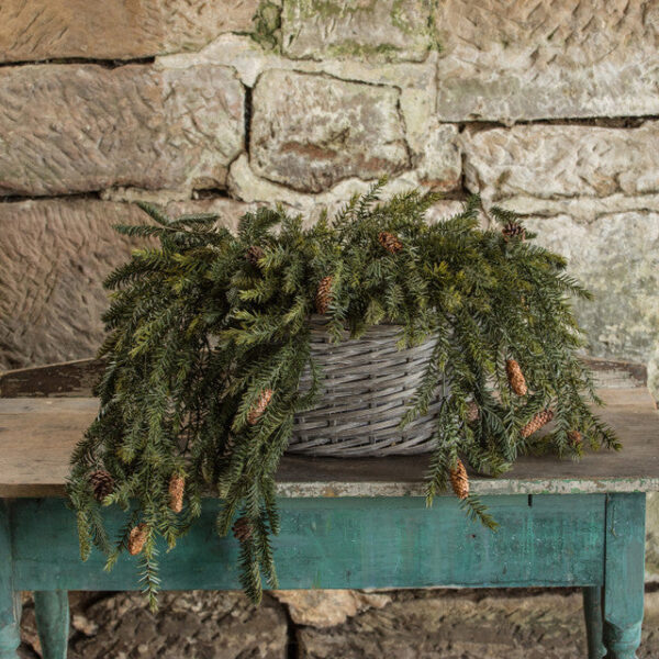 DRAPING PINE BUSH WITH PINECONES