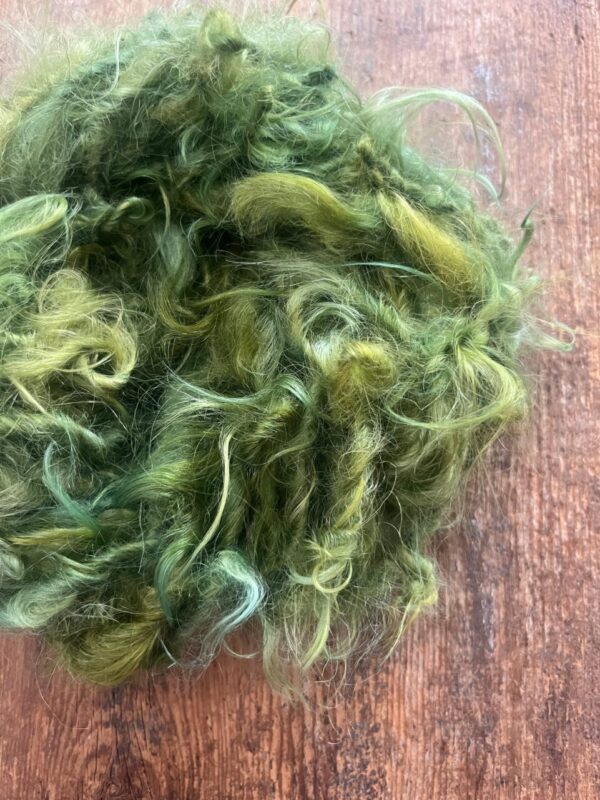 O Tannenbaum, green mohair art yarn, 20 yards