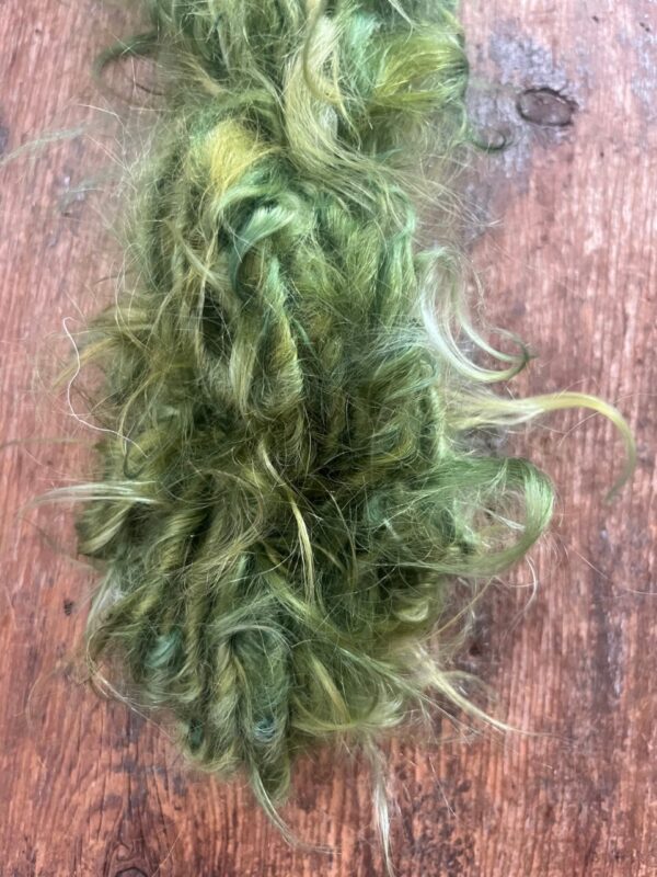 O Tannenbaum, green mohair art yarn, 20 yards