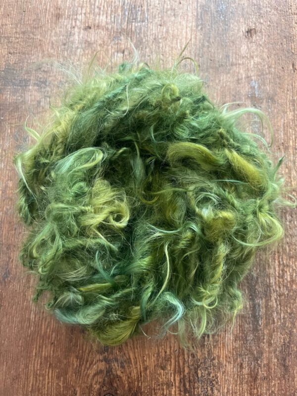 O Tannenbaum, green mohair art yarn, 20 yards