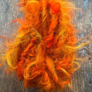 Firestarter, orange mohair art yarn, 20 yards