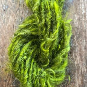 Grinchy Green mohair art yarn, 20 yards