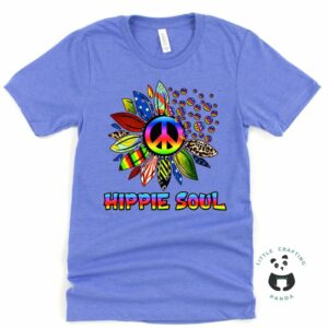 Hippie Soul Peace Tshirt Columbian Blue