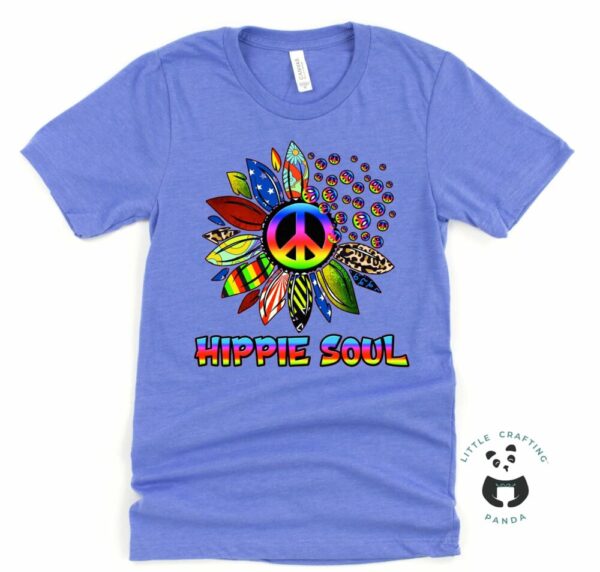 Hippie Soul Peace Tshirt Columbian Blue