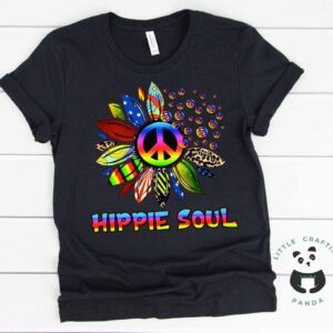 Hippie Soul Peace Tshirt Black