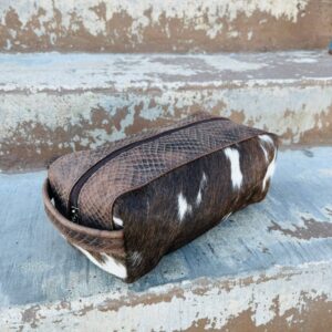 Leather & Cowhide Kit Bag – Toiletry – shaving kit