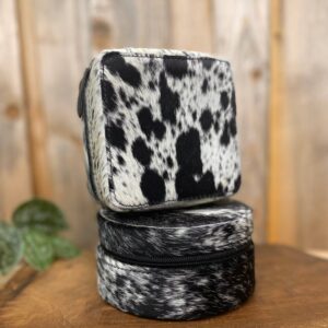 Black Cowhide Jewelry Box