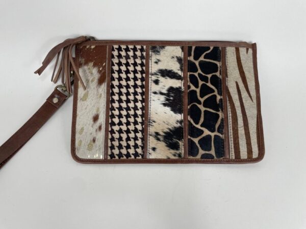 Emily Wristlet Cowhide Pouch