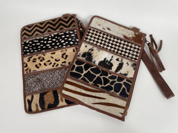 Emily Wristlet Cowhide Pouch