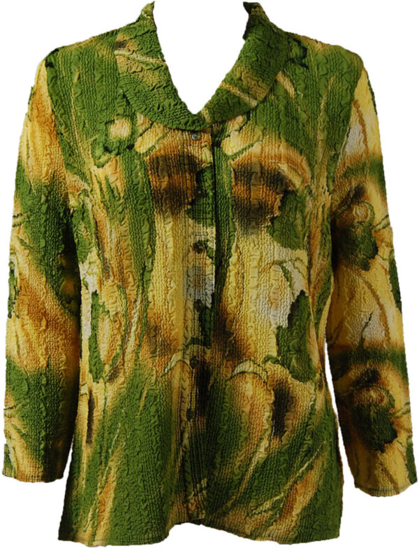 Tulip Crush Georgette Blouse – Green/Gold