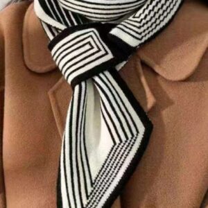 Vintage Striped Knit Neck Scarf