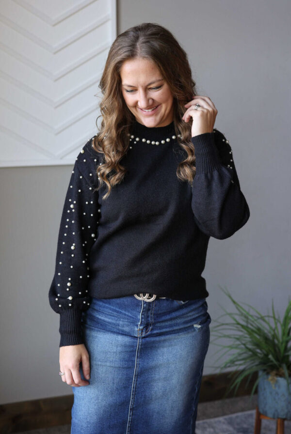 Black Pearl Accent Sweater