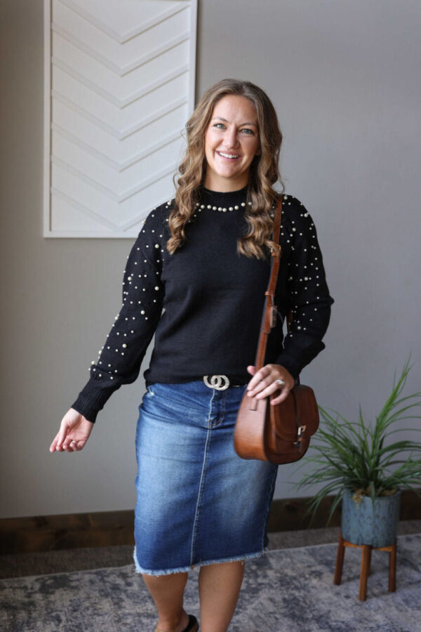 Black Pearl Accent Sweater