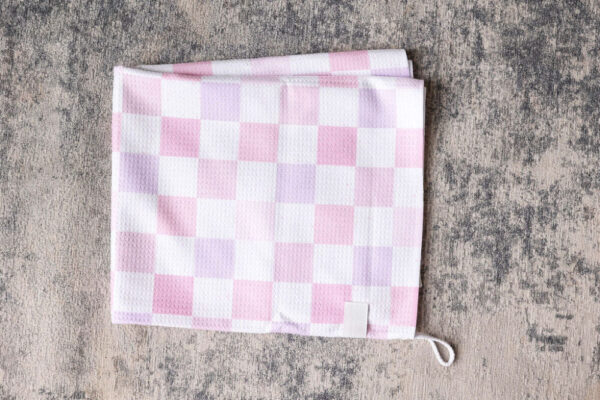 Gingham Microfiber Hair Towel