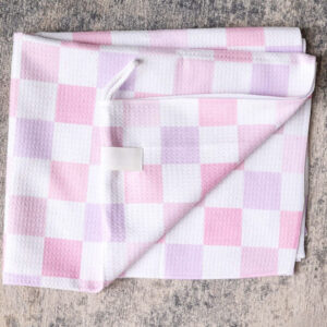 Gingham Microfiber Hair Towel