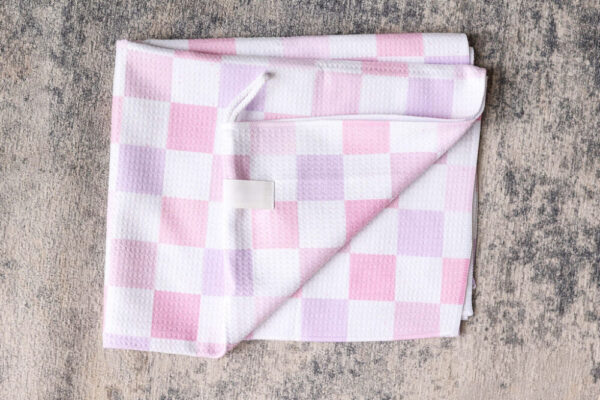 Gingham Microfiber Hair Towel